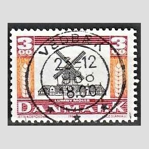 FRIM�RKER DANMARK | 1988 - AFA 919 - Gamle m�ller - 3,00 Kr. r�d/orange/sort - Pragt Stemplet