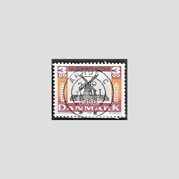 FRIMRKER DANMARK | 1988 - AFA 919 - Gamle mller - 3,00 Kr. rd/orange/sort - Lux Stemplet