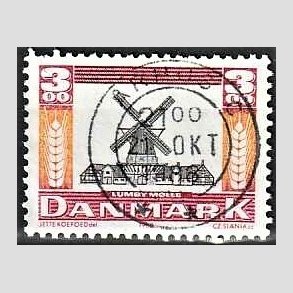 FRIM�RKER DANMARK | 1988 - AFA 919 - Gamle m�ller - 3,00 Kr. r�d/orange/sort - Lux Stemplet