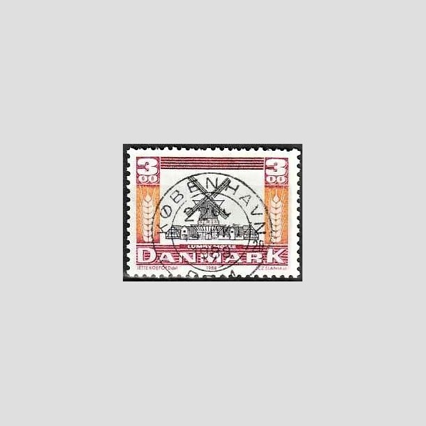 FRIMRKER DANMARK | 1988 - AFA 919 - Gamle mller - 3,00 Kr. rd/orange/sort - Lux Stemplet