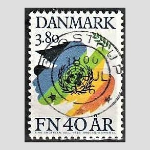 FRIM�RKER DANMARK | 1985 - AFA 841 - FN 40 �r - 3,80 Kr. flerfarvet - Lux Stemplet