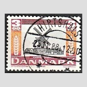 FRIM�RKER DANMARK | 1988 - AFA 919 - Gamle m�ller - 3,00 Kr. r�d/orange/sort - Lux Stemplet
