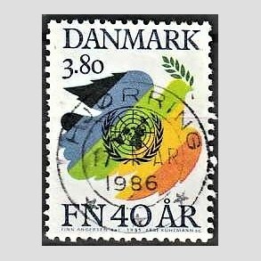 FRIM�RKER DANMARK | 1985 - AFA 841 - FN 40 �r - 3,80 Kr. flerfarvet - Lux Stemplet
