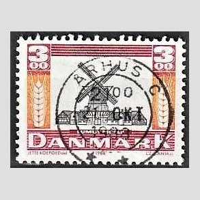 FRIM�RKER DANMARK | 1988 - AFA 919 - Gamle m�ller - 3,00 Kr. r�d/orange/sort - Lux Stemplet