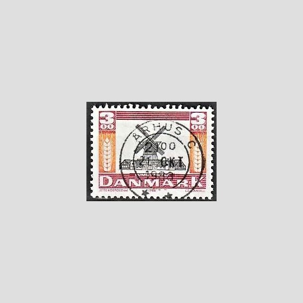 FRIMRKER DANMARK | 1988 - AFA 919 - Gamle mller - 3,00 Kr. rd/orange/sort - Lux Stemplet