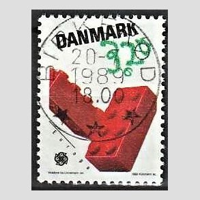 FRIM�RKER DANMARK | 1989 - AFA 938 - Leget�j/spil for b�rn - 3,20 Kr. flerfarvet - Pragt Stemplet