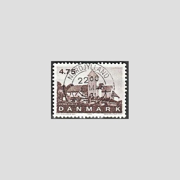 FRIMRKER DANMARK | 1990 - AFA 975 - Jyske landsbykirker - 4,75 Kr. brun - Pragt Stemplet