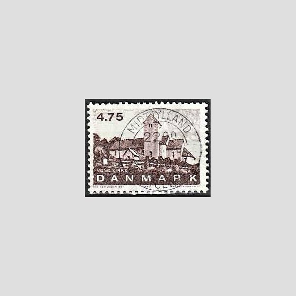 FRIMRKER DANMARK | 1990 - AFA 975 - Jyske landsbykirker - 4,75 Kr. brun - Pragt Stemplet