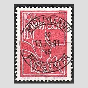 FRIM�RKER DANMARK | 1991 - AFA 1003 - Hold Danmark rent - 3,50 Kr. r�d - Pragt Stemplet