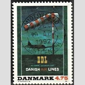 FRIM�RKER DANMARK | 1991 - AFA 1001 - Dansk Plakatkunst - 4,75 Kr. flerfarvet - Pragt Stemplet