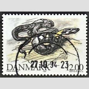 FRIM�RKER DANMARK | 1994 - AFA 1080 - Truede danske dyr - 12,00 Kr. snog - Pragt Stemplet