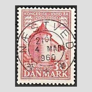 FRIM�RKER DANMARK | 1953-56 - AFA 349 - Kongeriget 1000 �r - 30 �re r�d - Pragt Stemplet N�stved