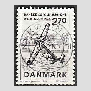 FRIM�RKER DANMARK | 1984 - AFA 805 - Normandiets invation danske skibe - 2,70 Kr. brun - Pragt Stemplet
