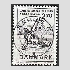 FRIM�RKER DANMARK | 1984 - AFA 805 - Normandiets invation danske skibe - 2,70 Kr. brun - Pragt Stemplet