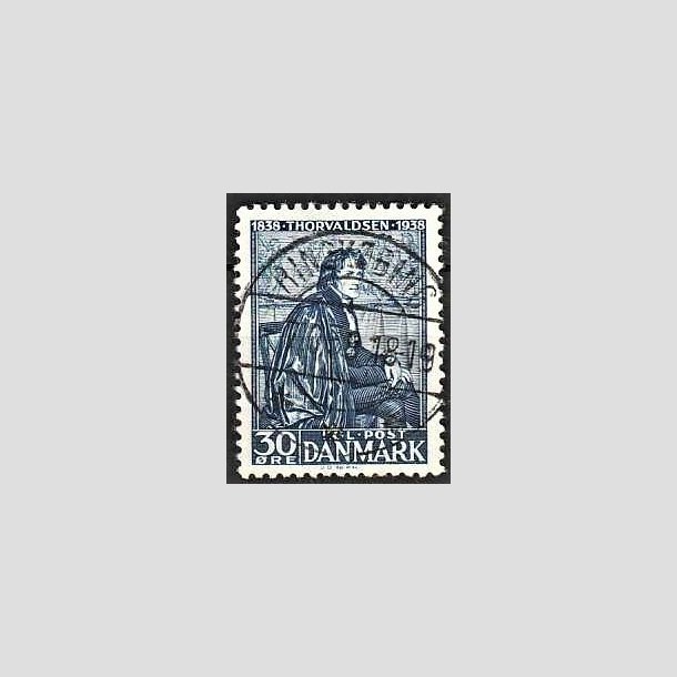 FRIMRKER DANMARK | 1938 - AFA 251 - Thorvaldsen 30 re bl - Lux Stemplet