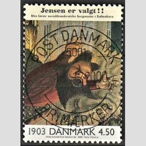 FRIMRKER DANMARK | 2000 - AFA 1236 - 1900-tallet serie 1 - 4,50 Kr. flerfarvet - Pragt Stemplet