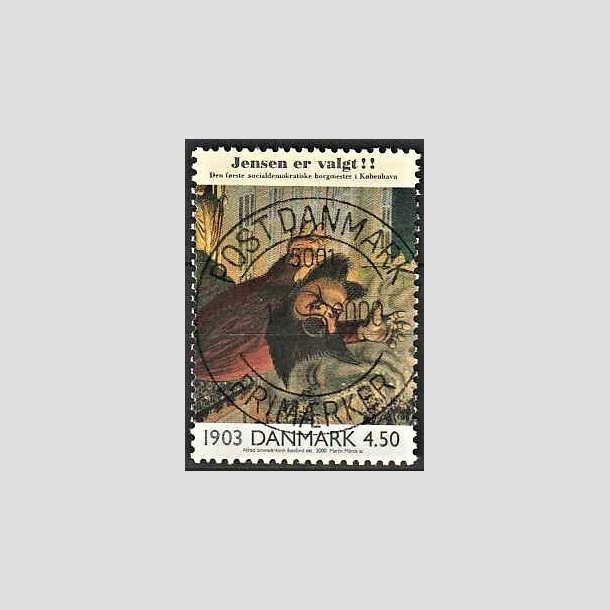 FRIMRKER DANMARK | 2000 - AFA 1236 - 1900-tallet serie 1 - 4,50 Kr. flerfarvet - Pragt Stemplet