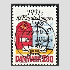 FRIM�RKER DANMARK | 1986 - AFA 863 - Europakongres i K�benhavn - 2,80 Kr. flerfarvet - Pragt Stemplet