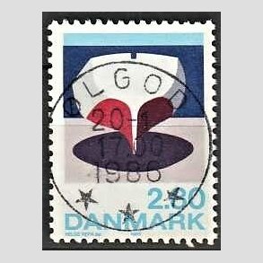 FRIM�RKER DANMARK | 1985 - AFA 845 - Kunst Helge Refn - 2,80 Kr. flerfarvet - Pragt Stemplet �lgod