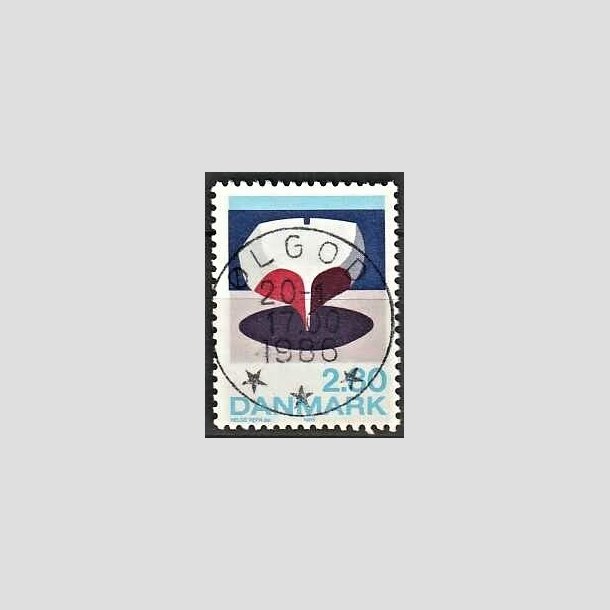 FRIMRKER DANMARK | 1985 - AFA 845 - Kunst Helge Refn - 2,80 Kr. flerfarvet - Pragt Stemplet lgod