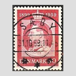 FRIM�RKER DANMARK | 1959 - AFA 374 - Frederik IX 60 �r - 30 �re r�d - Pragt Stemplet S�by (Pragtm�rke)