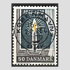 FRIM�RKER DANMARK | 1970 - AFA 496 - Danmark bes�ttelses oph�r 25 �r - 50 �re brun/gul/gr� - Pragt Stemplet