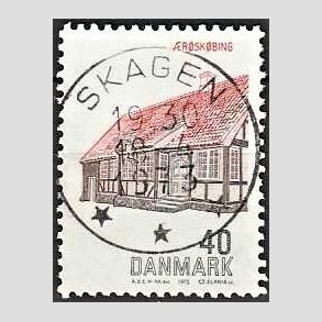 FRIM�RKER DANMARK | 1972 - AFA 538 - Dansk bygningskunst - 40 �re r�d/brun/sort - Pragt Stemplet