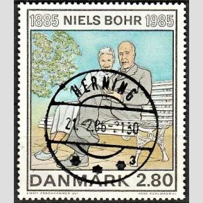 FRIMRKER DANMARK | 1985 - AFA 842 - Niels Bohr - 2,80 Kr. flerfarvet - Pragt Stemplet Herning