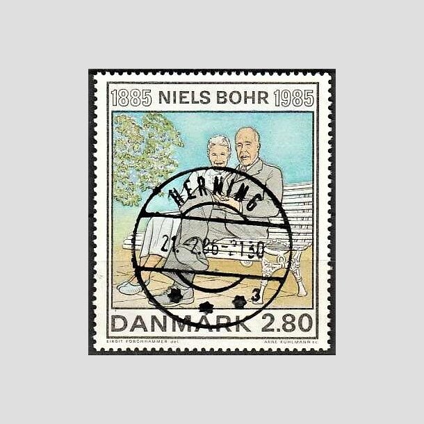 FRIMRKER DANMARK | 1985 - AFA 842 - Niels Bohr - 2,80 Kr. flerfarvet - Pragt Stemplet Herning