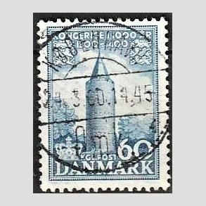 FRIM�RKER DANMARK | 1953-56 - AFA 350 - Kongeriget 1000 �r - 60 �re bl� - Pragt Stemplet K�benhavn