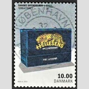 FRIM�RKER DANMARK | 2015 - AFA 1819 - Danske opfindelser - 10,00 Kr. t�rbatteriet - Pragt Stemplet