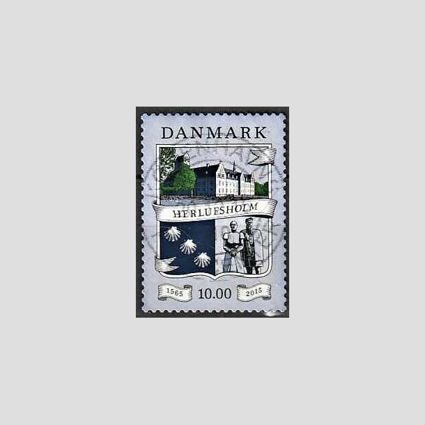 FRIMRKER DANMARK | 2015 - AFA 1824 - Herlufsholm 450 r - 10,00 Kr. flerfarvet - Pragt Stemplet