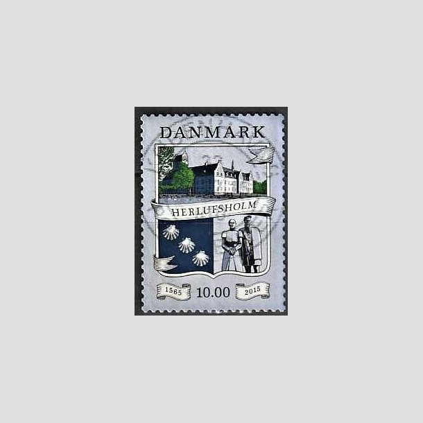 FRIMRKER DANMARK | 2015 - AFA 1824 - Herlufsholm 450 r - 10,00 Kr. flerfarvet - Pragt Stemplet