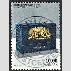 FRIM�RKER DANMARK | 2015 - AFA 1819 - Danske opfindelser - 10,00 Kr. t�rbatteriet - Pragt Stemplet