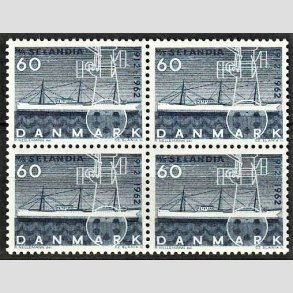 FRIMRKER DANMARK | 1962 - AFA 409F - Selandia - 60 re mrkbl flour i 4-blok - Postfrisk