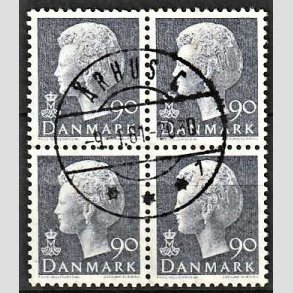 FRIMRKER DANMARK | 1979 - AFA 676 - Dronning Margrethe - 90 re blgr i 4-blok - Lux Stemplet