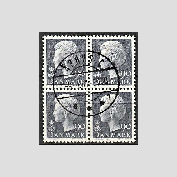 FRIMRKER DANMARK | 1979 - AFA 676 - Dronning Margrethe - 90 re blgr i 4-blok - Lux Stemplet