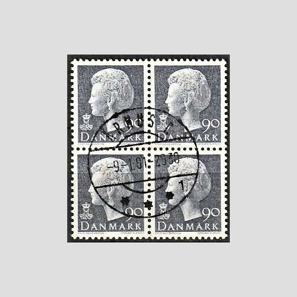 FRIMRKER DANMARK | 1979 - AFA 676 - Dronning Margrethe - 90 re blgr i 4-blok - Lux Stemplet