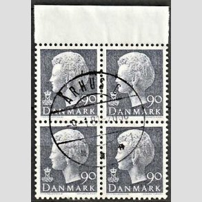FRIMRKER DANMARK | 1979 - AFA 676 - Dronning Margrethe - 90 re blgr i 4-blok - Lux Stemplet