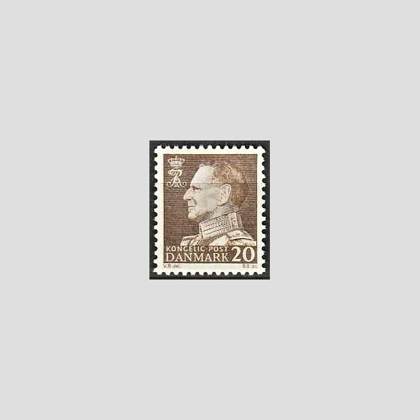 FRIMRKER DANMARK | 1962 - AFA 393F - Frederik IX - 20 re brun flour - Postfrisk