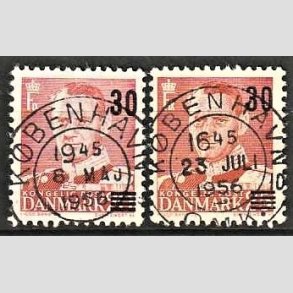 FRIMRKER DANMARK | 1955 - AFA 363,364 - Provisorier - 30/20 + 30/25 re rd - Pragt Stemplet