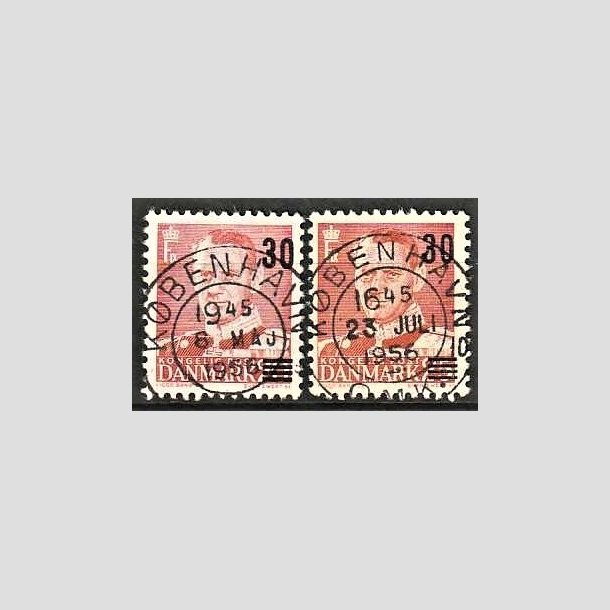 FRIMRKER DANMARK | 1955 - AFA 363,364 - Provisorier - 30/20 + 30/25 re rd - Pragt Stemplet