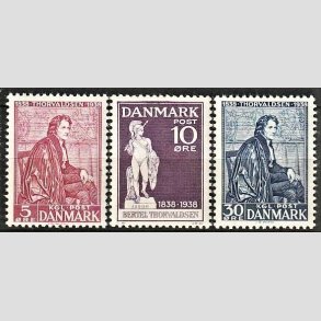 FRIMRKER DANMARK | 1938 - AFA 249,250,251 - Thorvaldsen 5-30 re i st - Postfrisk