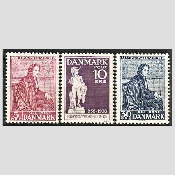 FRIMRKER DANMARK | 1938 - AFA 249,250,251 - Thorvaldsen 5-30 re i st - Postfrisk