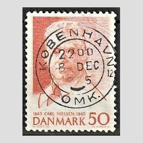 FRIM�RKER DANMARK | 1965 - AFA 435F - Komponist Carl Nielsen - 30 �re oranger�d flour - Pragt Stemplet