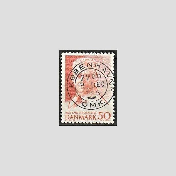 FRIMRKER DANMARK | 1965 - AFA 435F - Komponist Carl Nielsen - 30 re orangerd flour - Pragt Stemplet