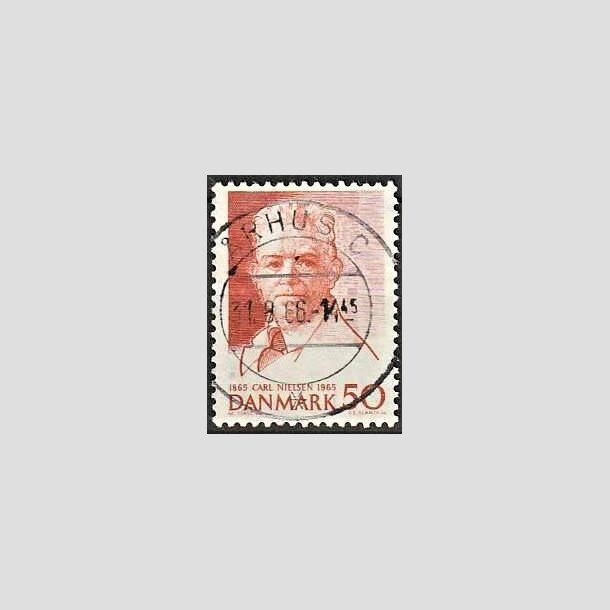 FRIMRKER DANMARK | 1965 - AFA 435F - Komponist Carl Nielsen - 30 re orangerd flour - Pragt Stemplet