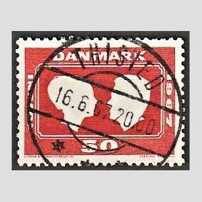 FRIM�RKER DANMARK | 1967 - AFA 458F - Kongeligt bryllup - 50 �re r�d flour - Pragt Stemplet