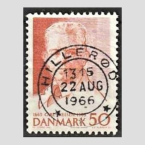 FRIM�RKER DANMARK | 1965 - AFA 435F - Komponist Carl Nielsen - 30 �re oranger�d flour - Pragt Stemplet