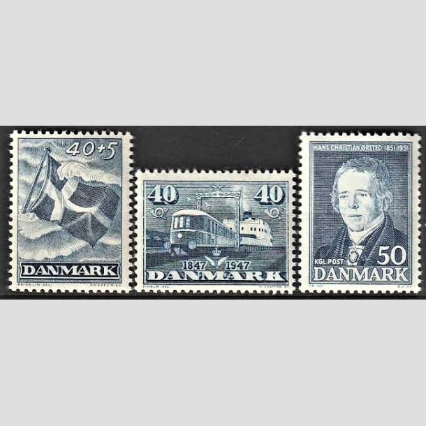 FRIMRKER DANMARK | 1947-51 - AFA 301,304,330 - Modstandsbevgelsen mv. - 40 + 5, 40 + 50 re bl - Postfrisk